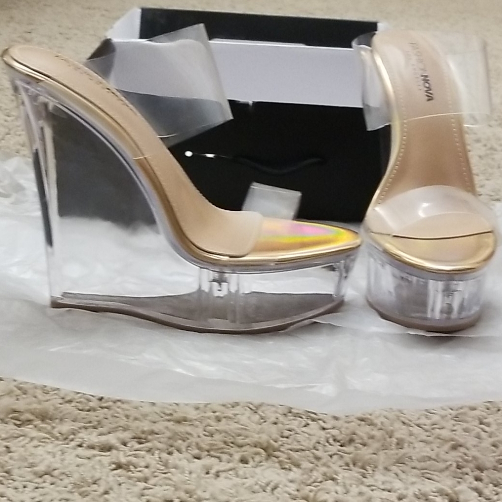 Clear/Transparent Wedge Heels